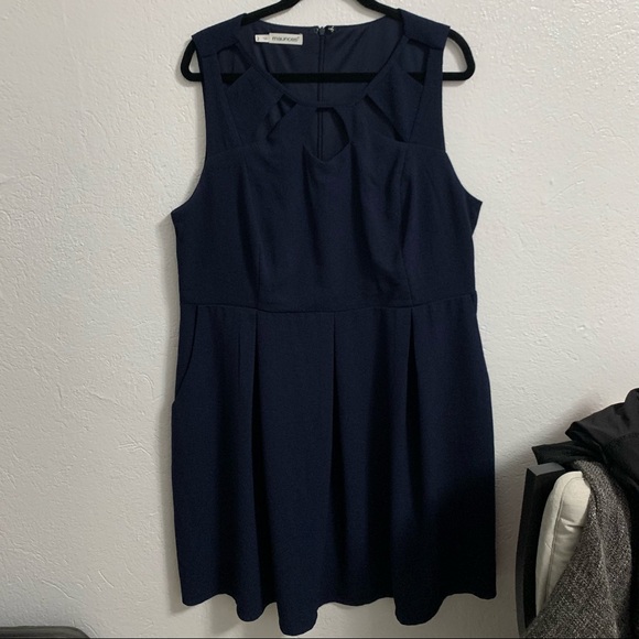 Maurices Dresses & Skirts - Maurices Navy Blue Pleated Sleeveless Dress